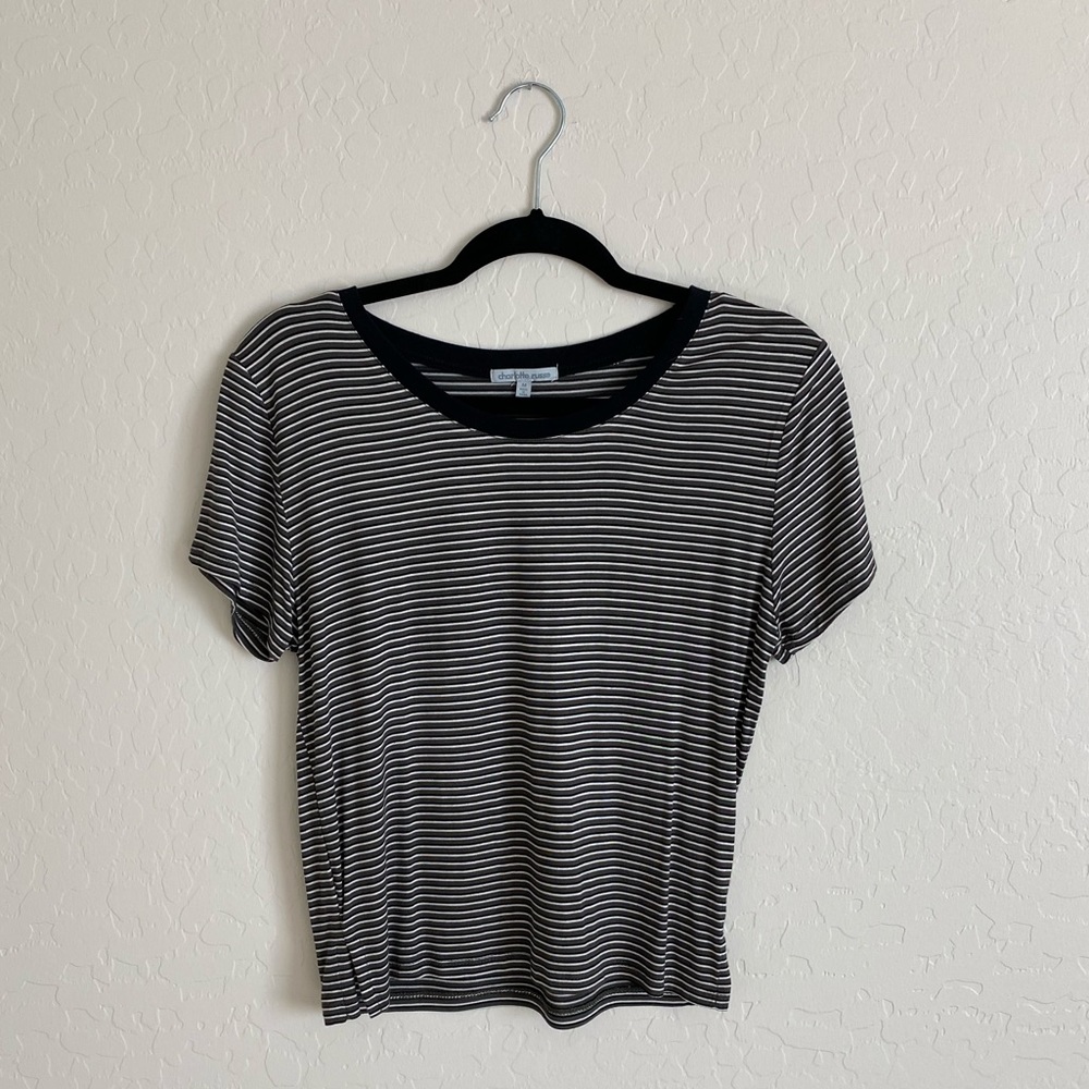 NWOT - Green & Black Striped Top